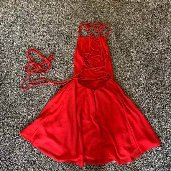 Lulus XS small short red backless dress, worn once - Picture 3 of 4